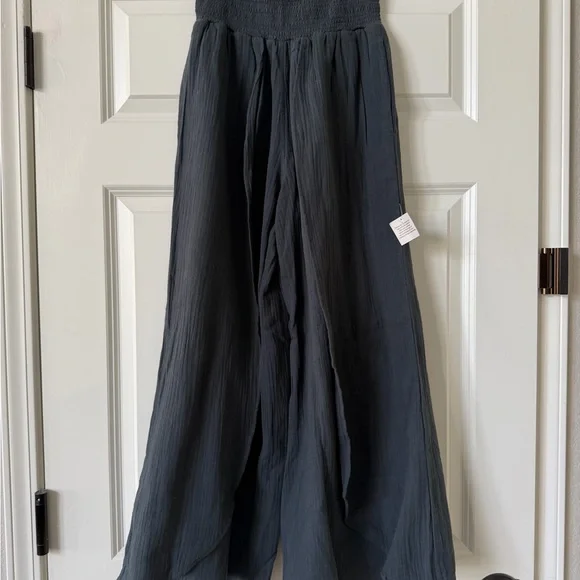 Nomad the Label Asana Cotton Wrap Pants Charcoal - Picture 7 of 16